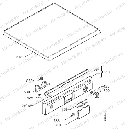 Взрыв-схема посудомоечной машины Zanussi DWS663 - Схема узла Command panel 037